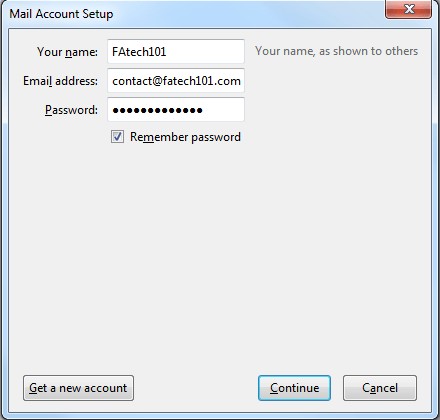 mozilla thunderbird update email password